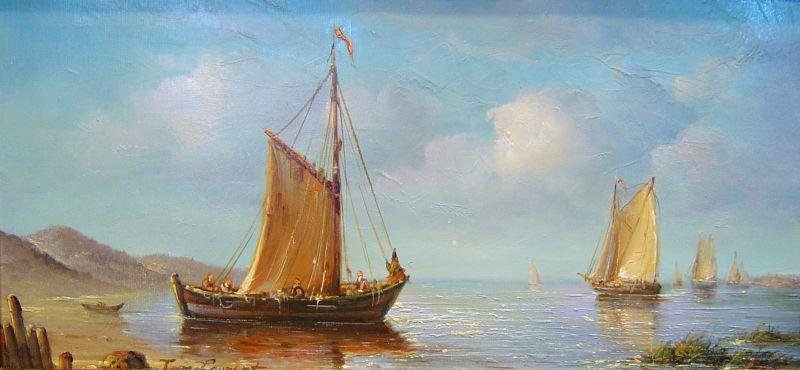 Jean Laurent - Old World Harbor Boats - 15 x 23